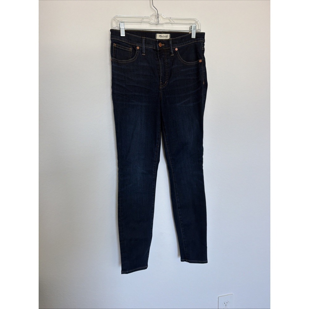 MADEWELL Womens 9" High Rise Skinny Jeans Dark Wash Classic Cotton Blend Size 28